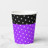 Fun Mod Heldere Paarse Zwart Wit Dotted Stripes Papieren Bekers (Achterkant)