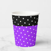 Fun Mod Heldere Paarse Zwart Wit Dotted Stripes Papieren Bekers (Voorkant)