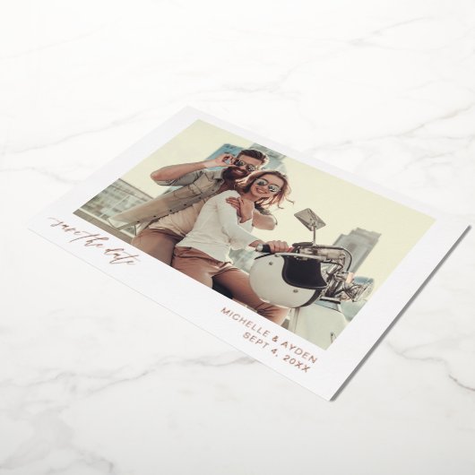 Fun Mod Instant Photo Save the Date Folie Uitnodiging (Gedraaid)