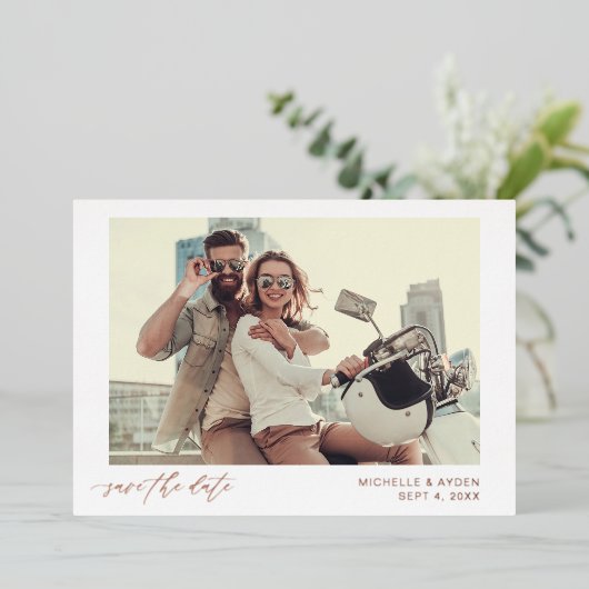 Fun Mod Instant Photo Save the Date Folie Uitnodiging (Staand Voorkant)
