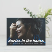 FUN MODER RETRO MEDICAL DOCTOR 2 Foto AFSTUDEERDER Aankondiging (Staand voorkant)