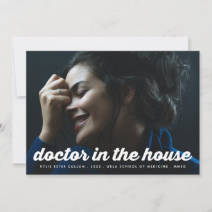FUN MODER RETRO MEDISCHE DOKTER 2 Foto GRAD FEEST Aankondiging