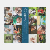 Fun Modern 16 Photo Blue Cool Definition Fleece Deken (Voorkant (Horizontaal))
