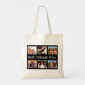 Fun Modern 6 Foto Best Friends Ever Black White Tote Bag (Achterkant)