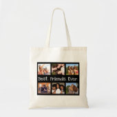 Fun Modern 6 Foto Best Friends Ever Black White Tote Bag (Voorkant)