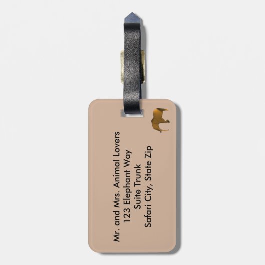 Fun Modern Aangepaste Elephant Bagagelabels (Achterkant verticaal)