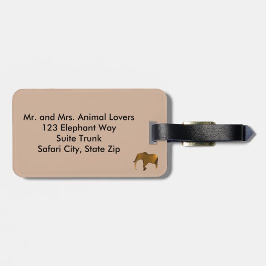 Fun Modern Aangepaste Elephant Bagagelabels (Achterkant horizontaal)