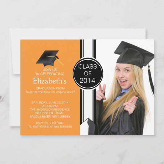 Fun Modern Afstuderen Fotogradatie Partij Kaart (Voorkant)