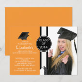 Fun Modern Afstuderen Fotogradatie Partij Kaart (Voorkant / Achterkant)