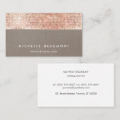 Fun Modern Beauty en Mode Faux Copper Sequin Visitekaartje (Voorkant / Achterkant)