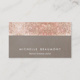 Fun Modern Beauty en Mode Faux Copper Sequin Visitekaartje