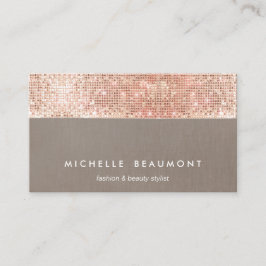 Fun Modern Beauty en Mode Faux Copper Sequin Visitekaartje
