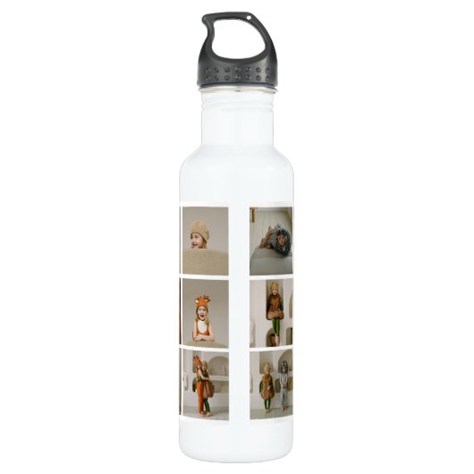 Fun Modern 'BEST DAD EVER' 14 Foto Waterfles (Achterkant)