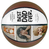 Fun Modern 'BEST DAD EVER' 3 Foto Basketbal (Voorkant)