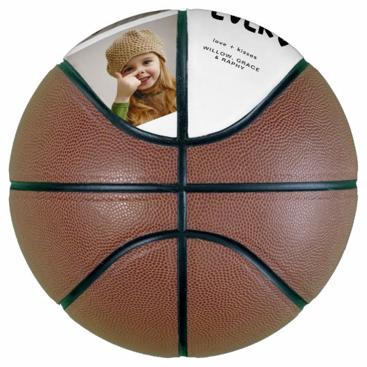 Fun Modern 'BEST DAD EVER' 3 Foto Basketbal (Rechts)