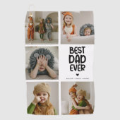 Fun Modern 'BEST DAD EVER' 5 Foto Golfhanddoek (Voorkant)