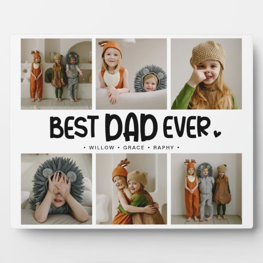 Fun Modern 'BEST DAD EVER' 6 Foto Fotoplaat (Voorkant)