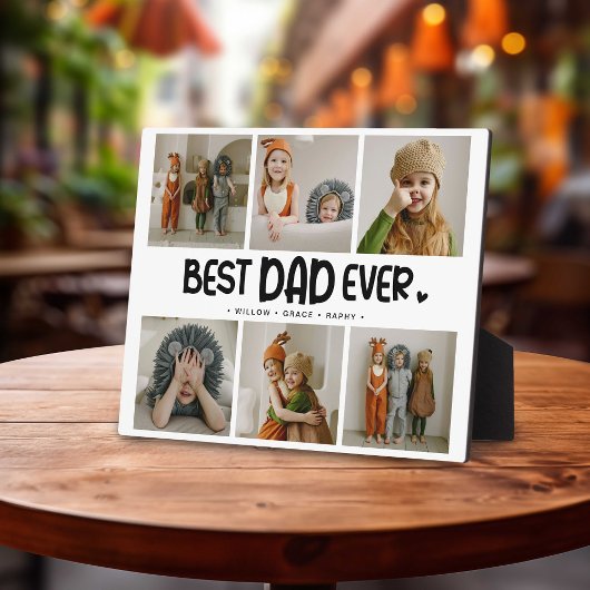 Fun Modern 'BEST DAD EVER' 6 Foto Fotoplaat