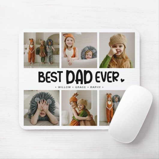 Fun Modern 'BEST DAD EVER' 6 Foto Muismat (Met muis)