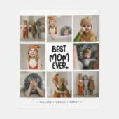 Fun Modern 'BEST MOM EVER' 6 Photo Fleece Deken (Voorkant)
