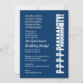 Fun Modern Birthday Navy Blue White Red Sjabloon Kaart (Voorkant)