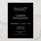 Fun Modern Black Fifty Fabulous Lips Birthday Folie Uitnodiging (Achterkant)