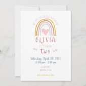 Fun Modern Boho Rainbow Heart Tweede verjaardag Kaart (Voorkant)