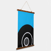 Fun Modern Bright Sky Blue Black Ocean Oyster Hangend Wandkleed (Gebogen)