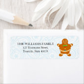 Fun modern cartoon van een Gingerbrood-koekje, Etiket (Insitu)