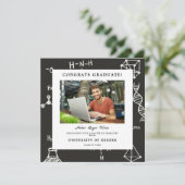 Fun Modern Chemistry Background Elements Afstudere Kaart (Staand voorkant)