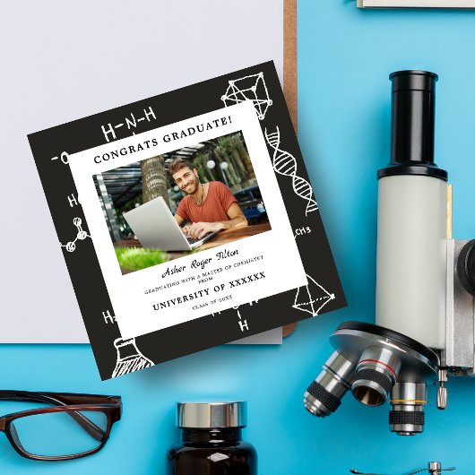 Fun Modern Chemistry Background Elements Afstudere Kaart