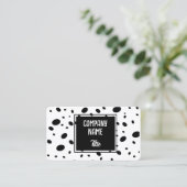 fun modern chic black and white dot pattern bold  visitekaartje (Staand voorkant)