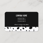 fun modern chic black and white dot pattern bold  visitekaartje (Achterkant)