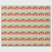 Fun Modern Christmas Holiday Cake Bear Moss Green  Cadeaupapier (Vlak)