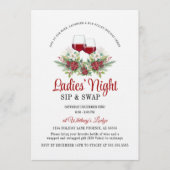 Fun Modern Christmas Sip & Swap Cocktail Party Kaart (Voorkant)