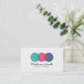 Fun Modern Circles Blauwgroen Roze Blauwe Sociale Visitekaartje (Staand voorkant)