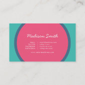 Fun Modern Circles Blauwgroen Roze Blauwe Sociale Visitekaartje (Achterkant)