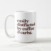 Fun Modern Coffee Lover Carbs Lover Brown Letters Koffiemok (Links)