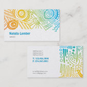 Fun Modern Colorful Doodle Profile Sjabloon Visitekaartje (Voorkant / Achterkant)