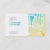 Fun Modern Colorful Doodle Profile Sjabloon Visitekaartje (Achterkant)