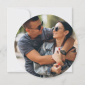 Fun Modern Comic Book Photo Circle Wedding Kaart (Achterkant)