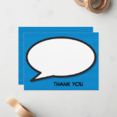 Fun Modern Comic Book Speech Bubble Message Notitiekaartje (Voorkant / Achterkant in situ)