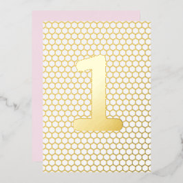 Fun Modern Custom Gold geperste verjaardag Folie Uitnodiging