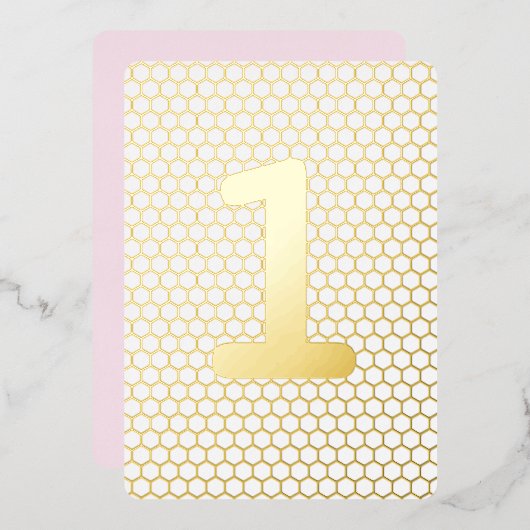 Fun Modern Custom Gold geperste verjaardag Folie Uitnodiging (Voorkant / Achterkant)