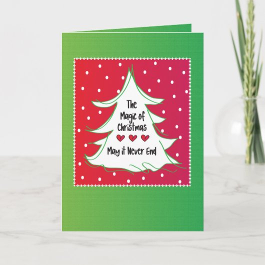 Fun Modern Cute Red en Green Kerstmis Kaart (Voorkant)