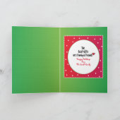 Fun Modern Cute Red en Green Kerstmis Kaart (Binnen)
