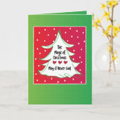 Fun Modern Cute Red en Green Kerstmis Kaart (Gele Bloem)