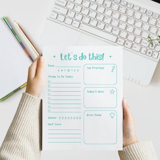 Fun Modern Daily Notepad Self Care and Positivity Notitieblok