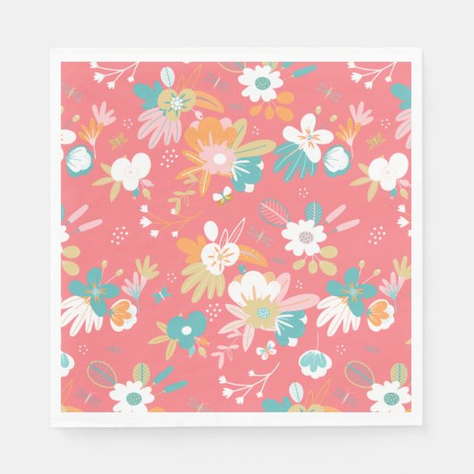 Fun Modern florful kleurig Servet (Voorkant)