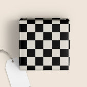 Fun modern, gecheckt zwart-witpapier en crèmepapie cadeaupapier